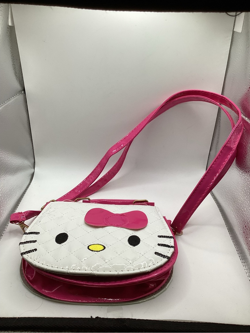 cute Hello Kitty quilted patent crossbody bag